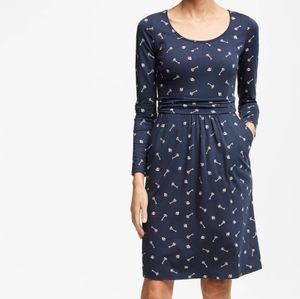 Boden Mabel jersey dress Navy with pink